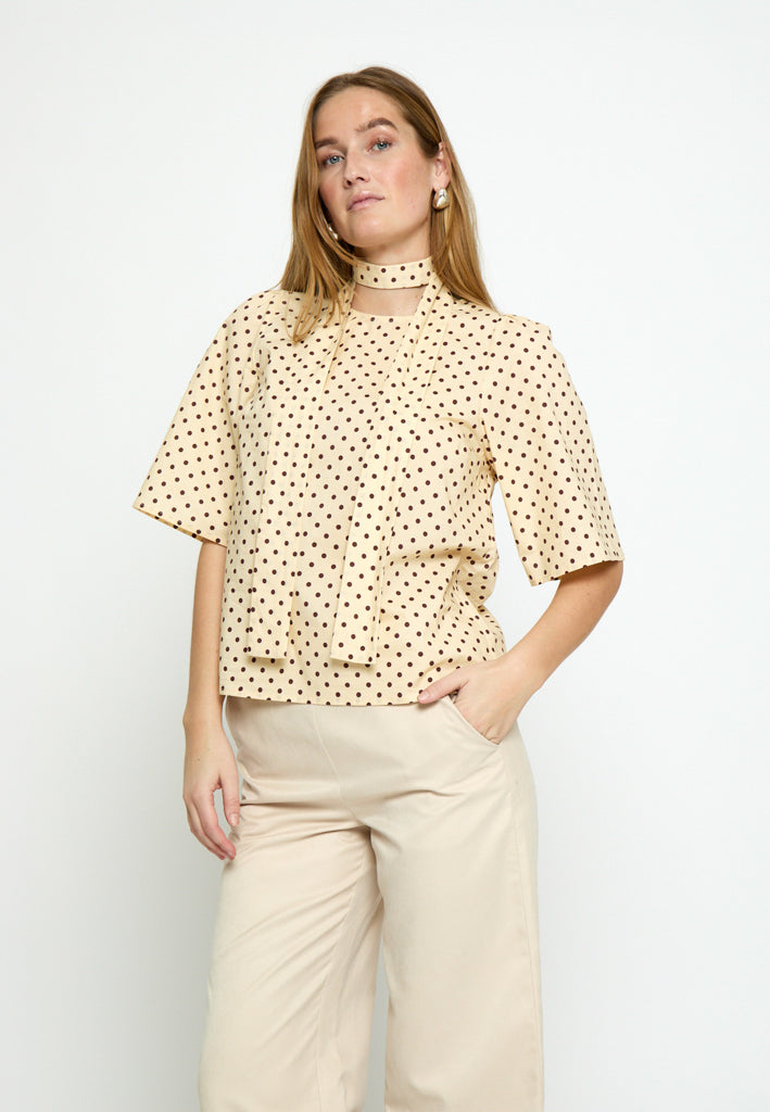 Peppercorn PCTyrell Wide Sleeve Blouse Blouse 9097P Dot Print
