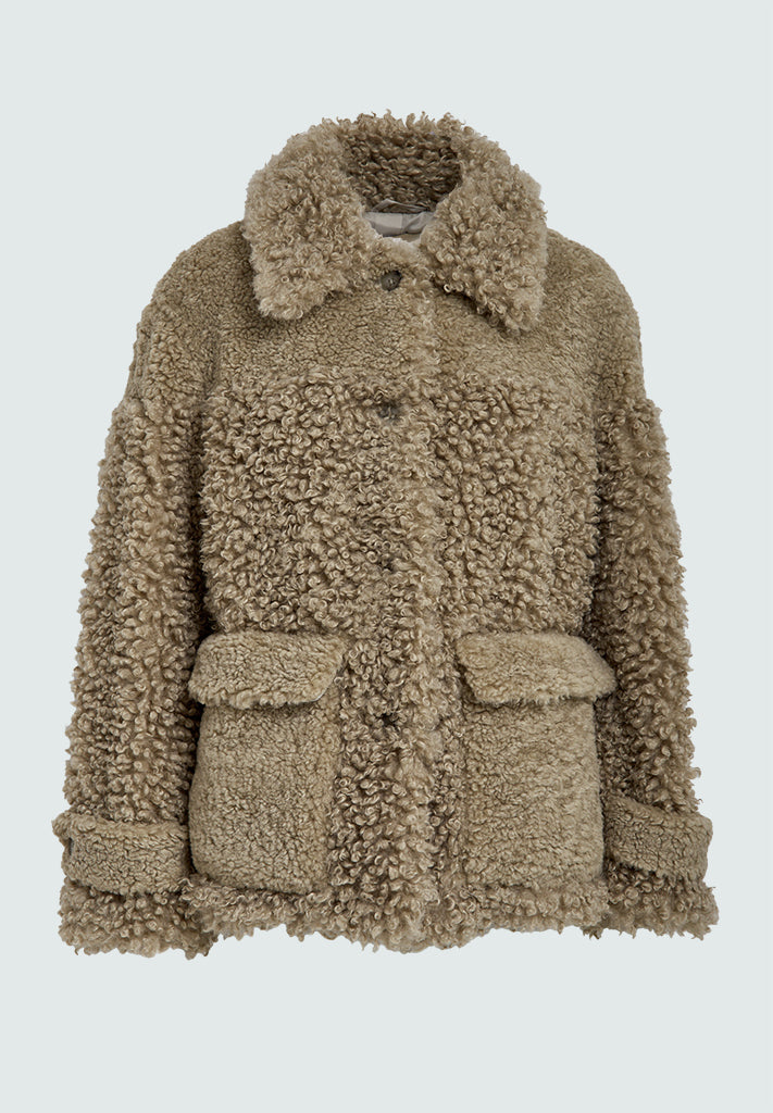 Peppercorn PCWendy Faux Fur Jacket Jacket 4224 Spray Green
