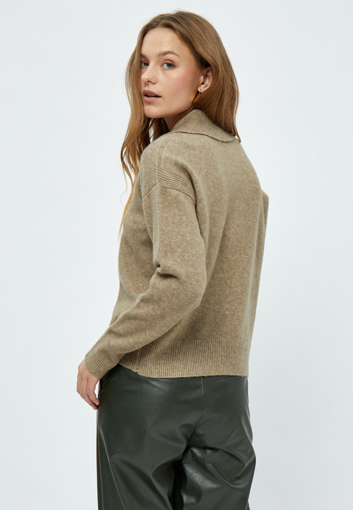 Peppercorn Penny Polo Knit Pullover Pullover 1458 Brindle Taupe