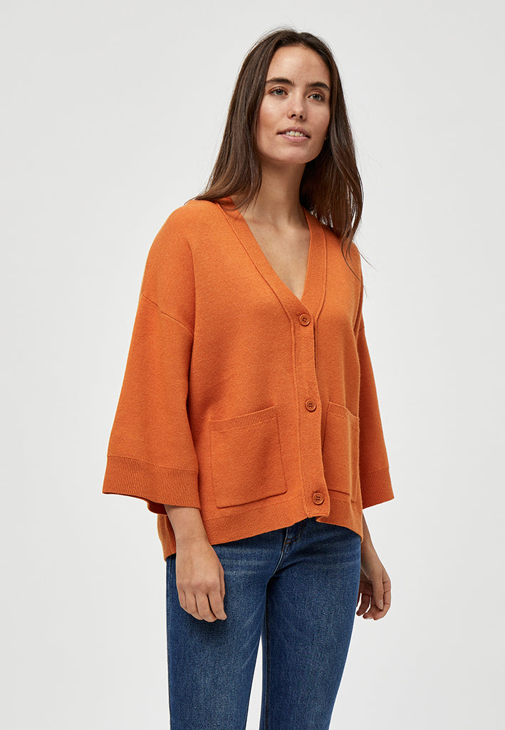 Peppercorn Rosalia Knit Cardigan Cardigans 6675M Peach Caramel Melange
