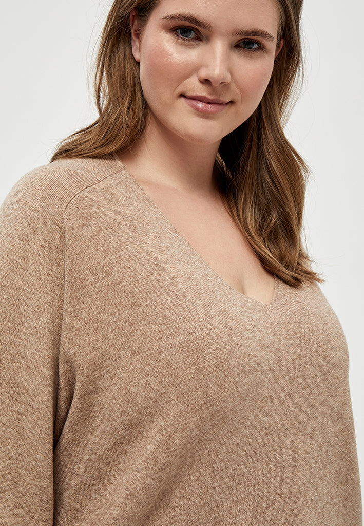 Peppercorn Rosalia Knit Pullover Curve Pullover 0273M Warm Sand Melange