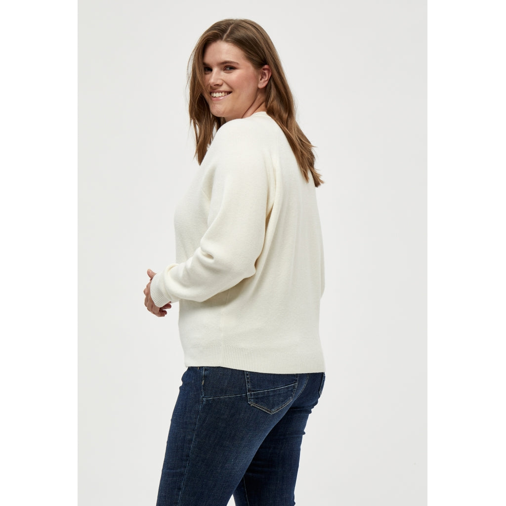 Peppercorn Rosalia Mock Neck Knit Pullover Curve Pullover 0001 White