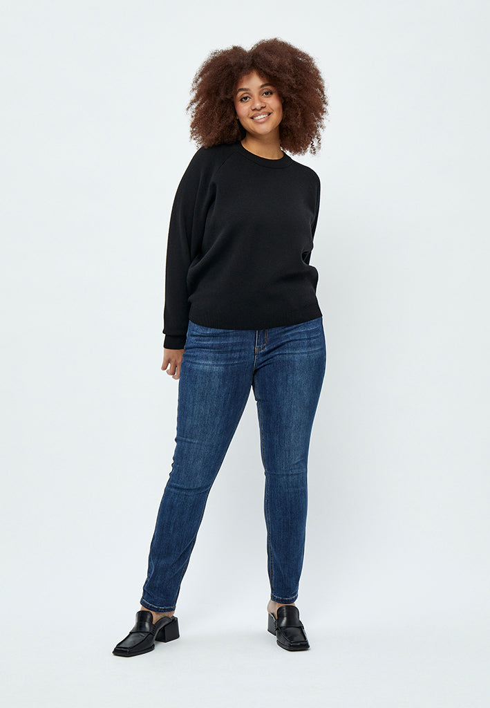 Peppercorn Rosalia Mock Neck Knit Pullover Curve Pullover 9000 Black