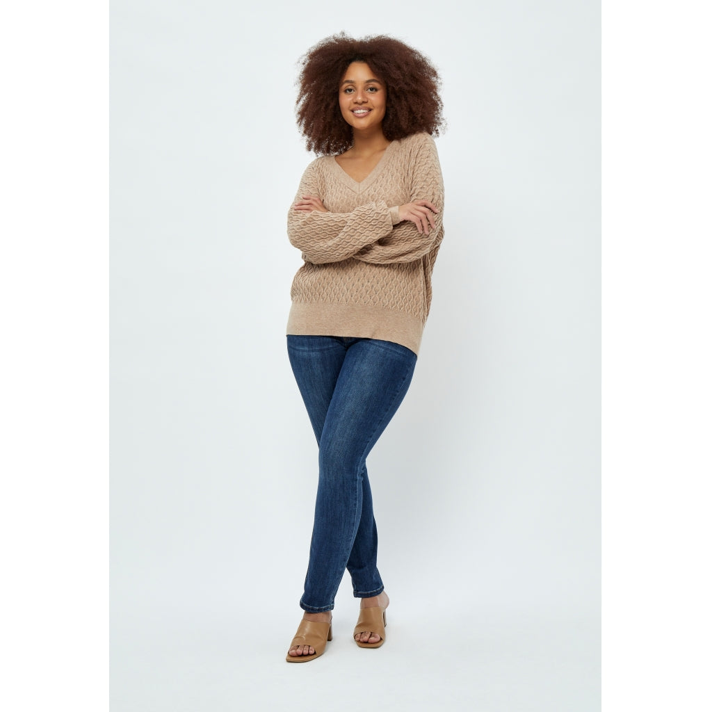 Peppercorn Rosalia Pearlknit Pullover Curve Pullover 0020M Brazilian Sand Melange