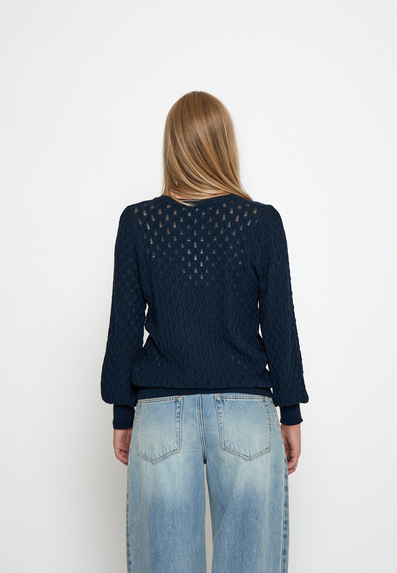 Peppercorn Rosalia Puff Sleeve Knit Pullover Pullover 2994 Sky Captain