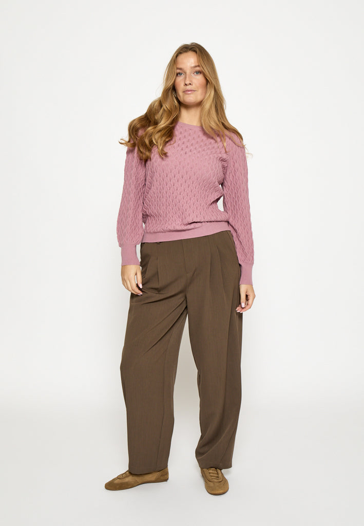Peppercorn Rosalia Puff Sleeve Knit Pullover Pullover 4458 Ash Rose