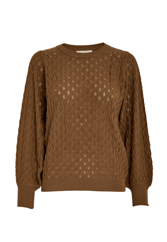 Peppercorn Rosalia Puff Sleeve Knit Pullover Pullover 5050 Toffee