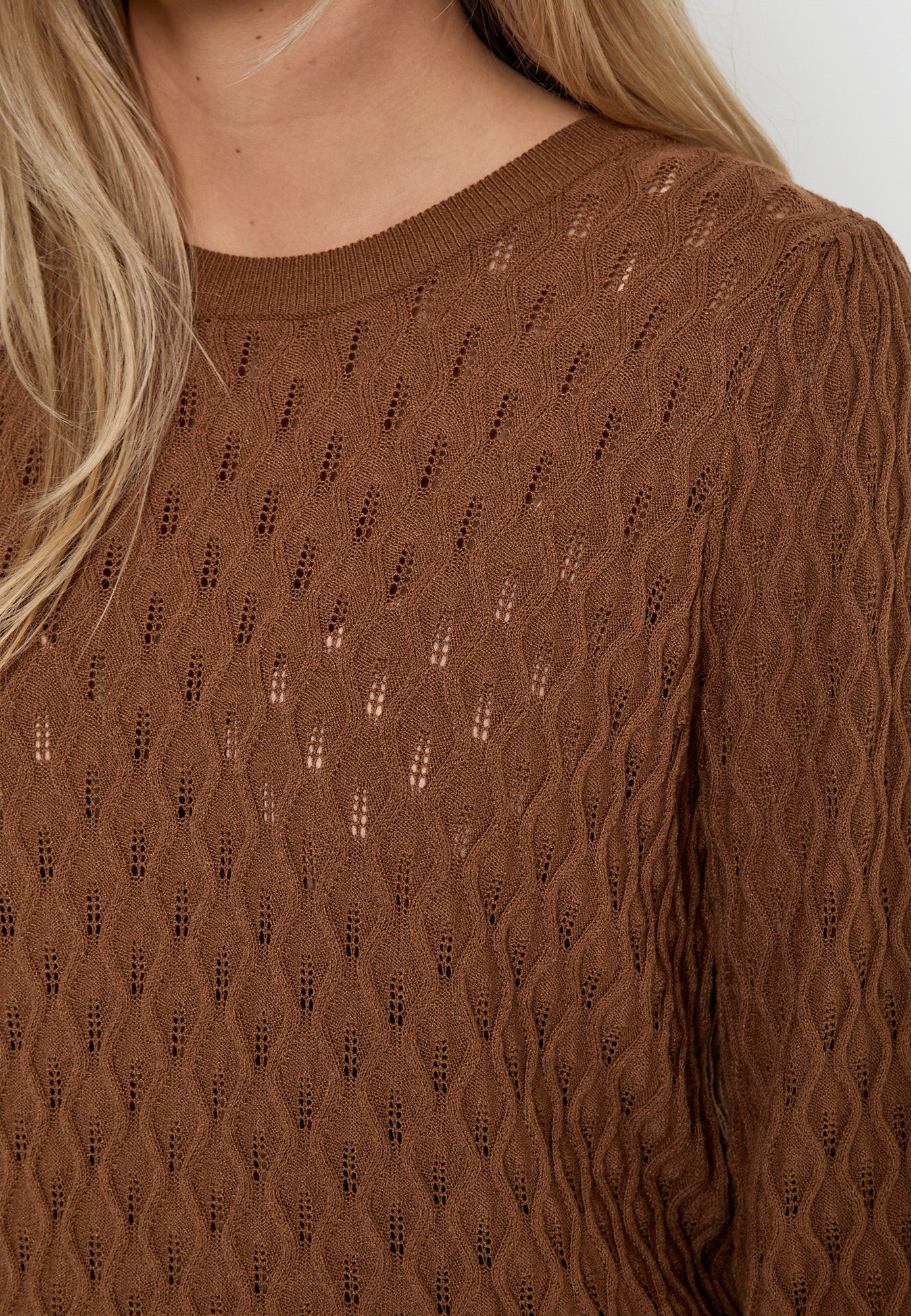 Peppercorn Rosalia Puff Sleeve Knit Pullover Pullover 5050 Toffee
