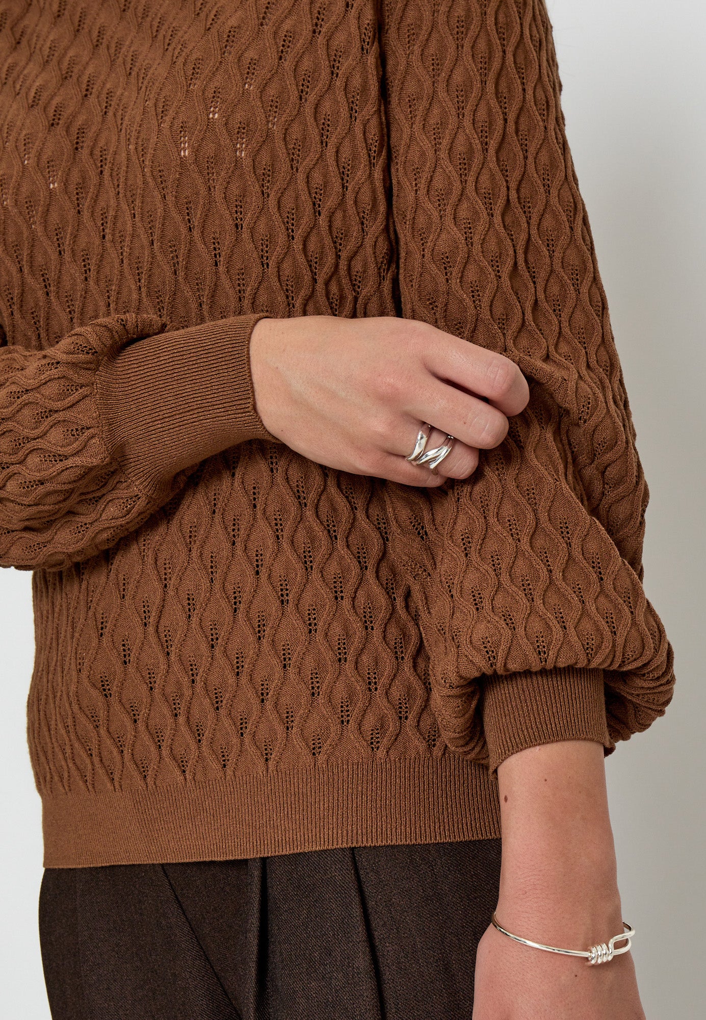 Peppercorn Rosalia Puff Sleeve Knit Pullover Pullover 5050 Toffee