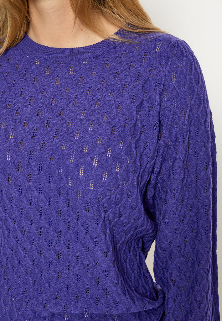 Peppercorn Rosalia Puff Sleeve Knit Pullover Pullover 7016 Purple Corallites