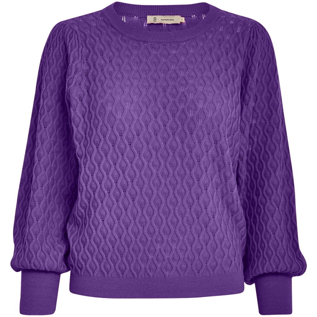 Peppercorn Rosalia Puff Sleeve Knit Pullover Pullover 7016 Purple Corallites