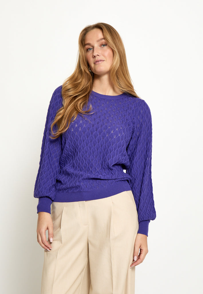 Peppercorn Rosalia Puff Sleeve Knit Pullover Pullover 7016 Purple Corallites