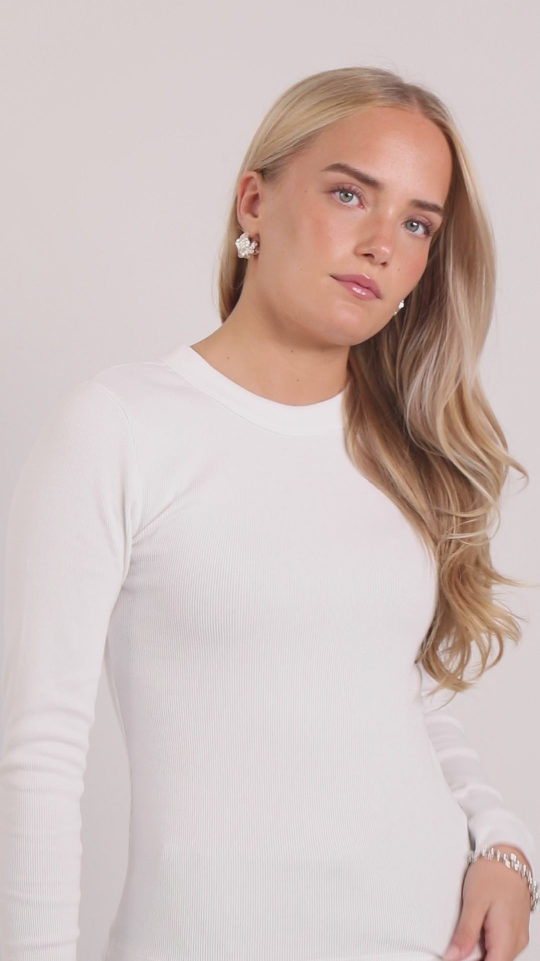 Peppercorn Phoebe GOTS Long Sleeve Top - Hvid